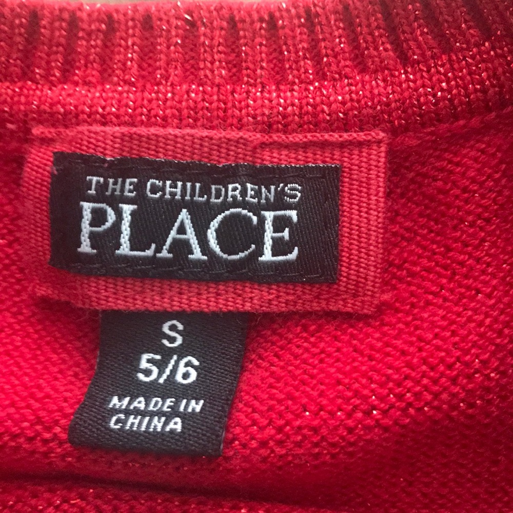 Beautiful Children’s Place Red Sweater! Sparkly! - Picture 3 of 4
